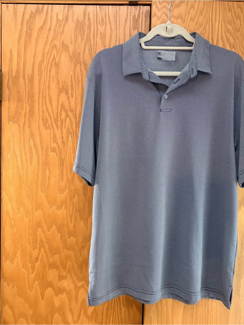 PGA Tour Slate Blue Textured Polo Shirt Size Large